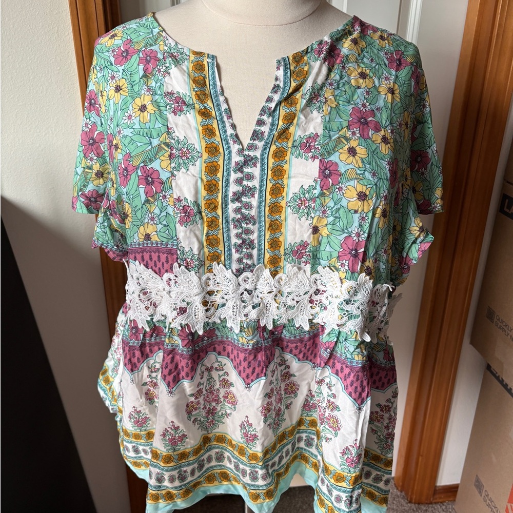 Suzanne Betro Peplum Blouse Mandarin Collar